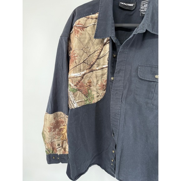 Realtree Camo Patchwork Long Sleeve Button Up Shirt Men's 3XL Big Tall Hunting - Picture 5 of 9